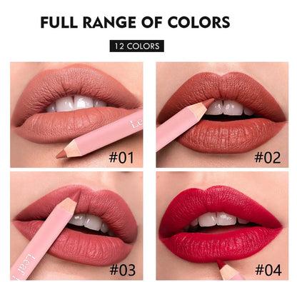 12 Colors Matte Lipliner Pencil Set Sexy Red Contour Tint Lipstick Waterproof Long Lasting Lipstick Liner Lip Tint Pen Cosmetic