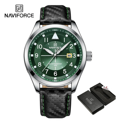 Top Brand NAVIFORCE Men's Quartz Watches Business Luminous Waterproof Clock Leather Strap Wristwatches for Men Relogio Masculino