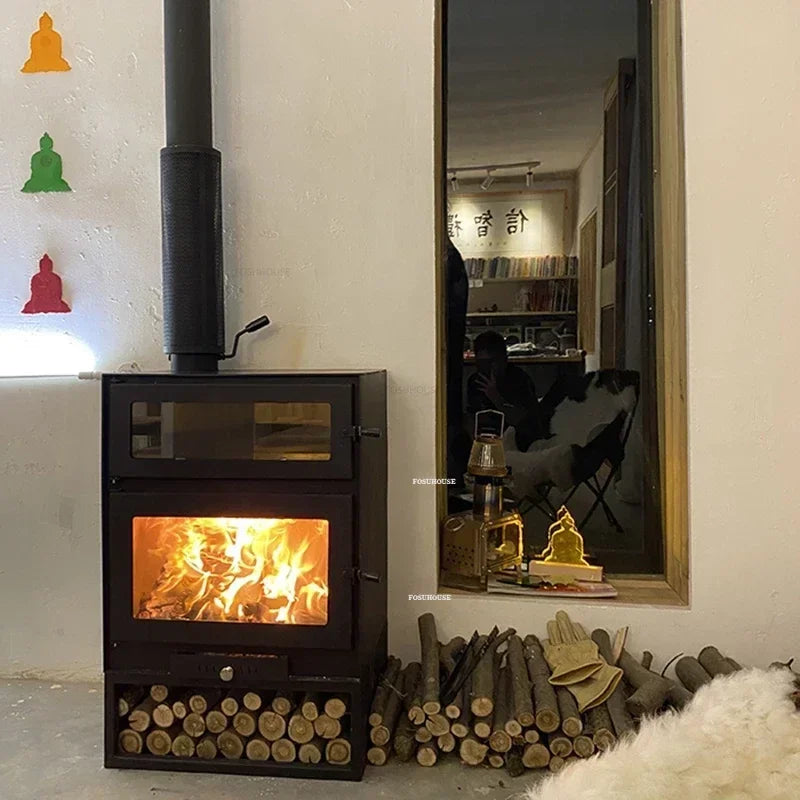 Oven Real FireFireplaces Firewood Heating Stove Home Indoor Fireplace Decoration with Chimney European Light Luxury Villa Stove