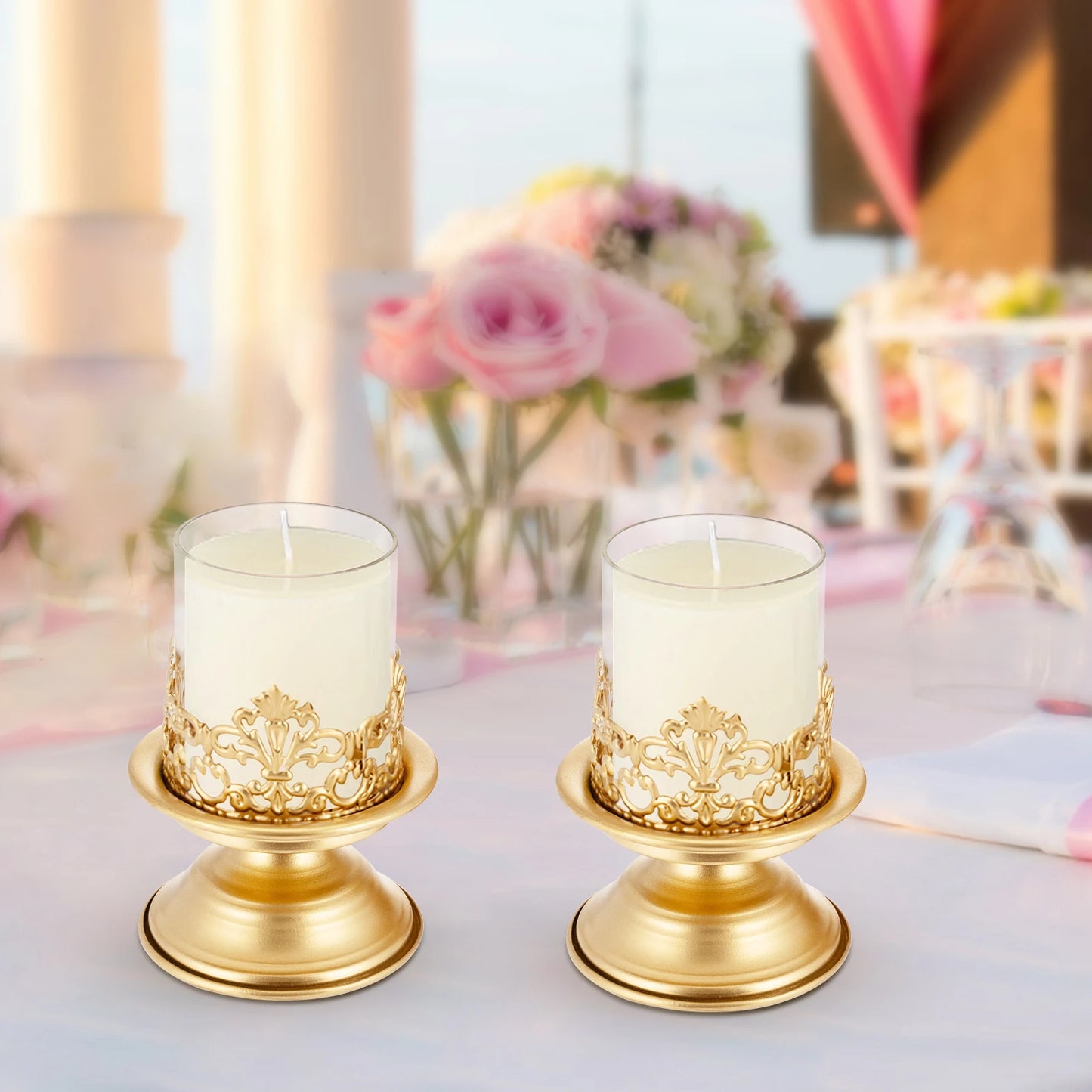 2 PCS Candle Holders for dining tables, coffee tables, buffets, Holder for Candles, Candlestick for Home Wedding Decor