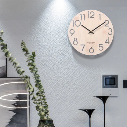 12 Inch Wooden 3D Wall Clock Modern Design Nordic Children's Room Decoration Kitchen Clock Art Hollow Wall Watch Gifts