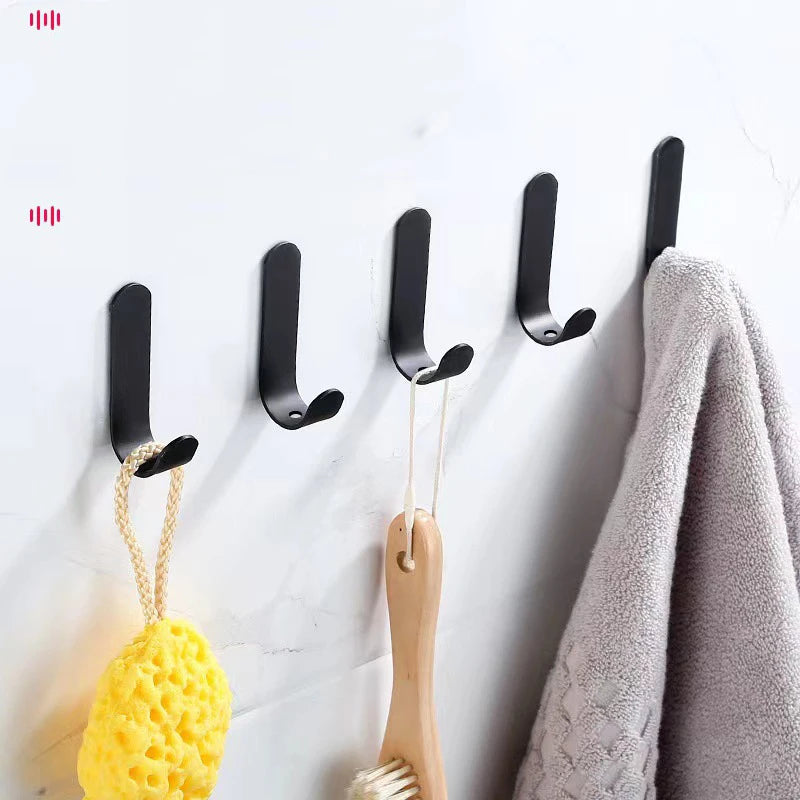 Self Adhesive Hooks Heavy Duty Stainless Steel Wall Hooks Waterproof Sticky Hooks For Hanging Bathroom Towels Keys Coat Bag