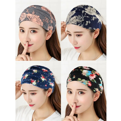 Boho Knot Turbans Yoga Elastic Head Wrap Women Headband Wide Hairbands Headwear Floral Bandanas Fashion Hair Band Accessories