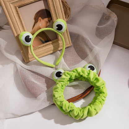 Funny Frog Makeup Headband Wide-brimmed Elastic Hairbands Cute Girls Hair Bands Women Hair Accessories Girls Hairband