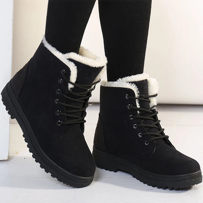 Women Boots Warm Fur Ankle Boots For Women Winter Shoes With Heels Snow Boots Winter Botas Mujer 2024 Women's Low Heel Boot