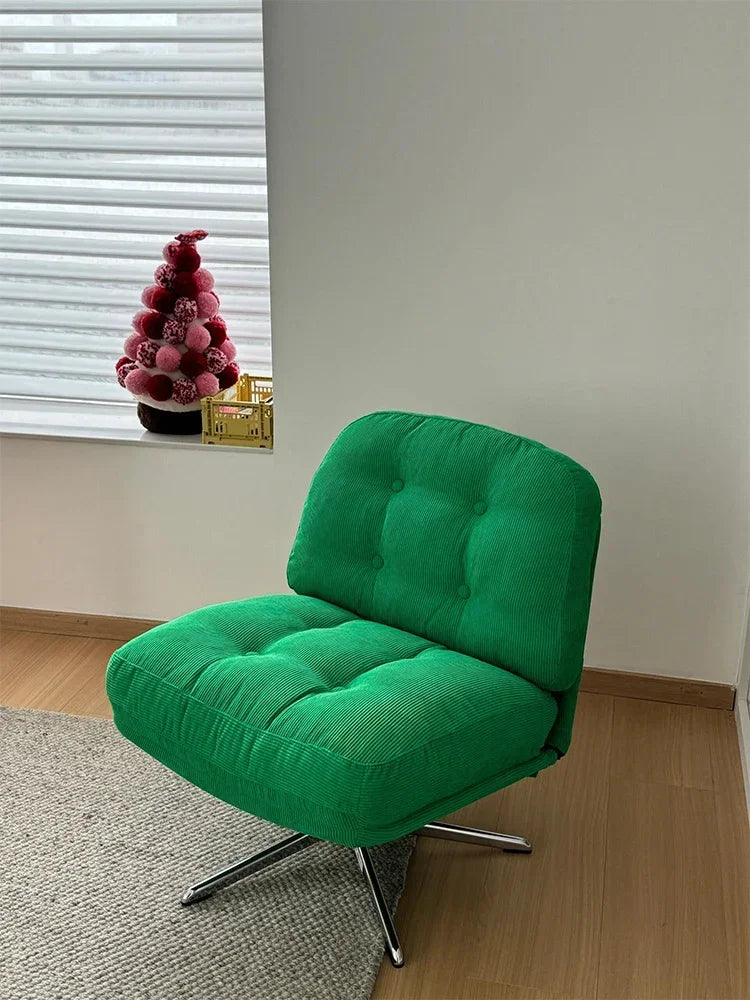 Luxury Single Sofa Chairs,Green Corduroy Fabric,Home Furniture,Living Room,Desk Backrest Chair, Bedroom Makeup Stool,Customized