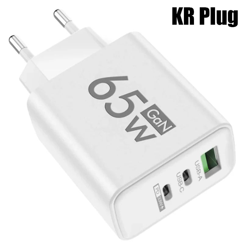 GaN Fast Charging USB Type C Charger EU KR PD 3.0 Quick Charge Wall Charger For Phone Adapter For iPhone Xiaomi Huawei Samsung