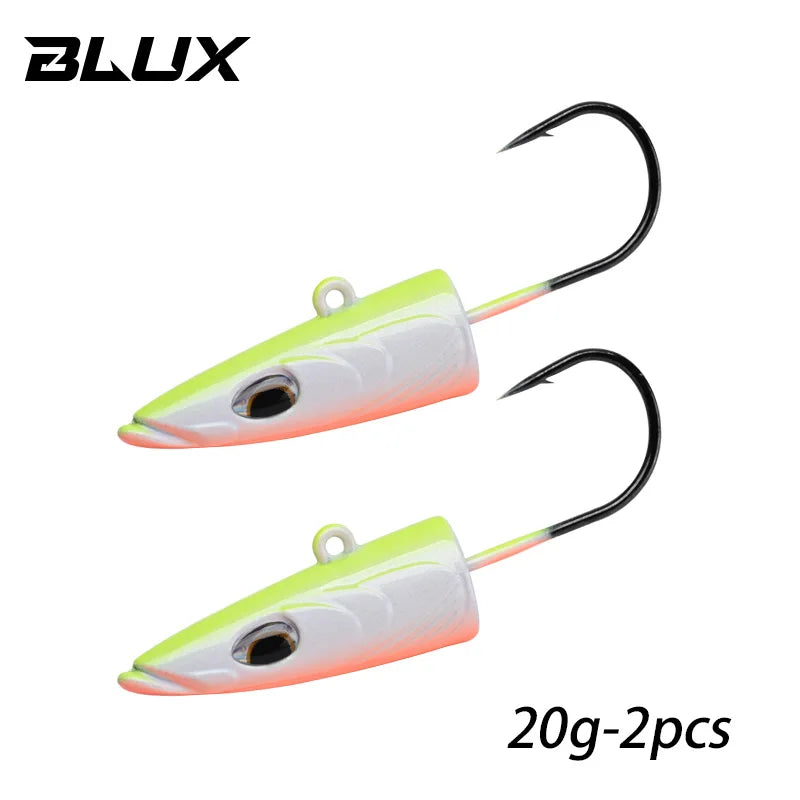 BLUX Happy Sandeel 13cm 27g Soft Live Eel Fishing Lure Paddle Tail Jig Head Hook Vinyls Vibration Artificial Bait Saltwater Gear