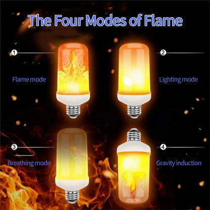 LED Flame Bulbs E27 E26 E14 B22 85-265V 220V 110V LED Flame Effect Fire Light Bulb 12W Flickering Emulation Decor LED Lamp