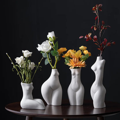 Ceramic vase human body modeling Nordic home decoration decoration real human body art dried flower hydroponic decoration