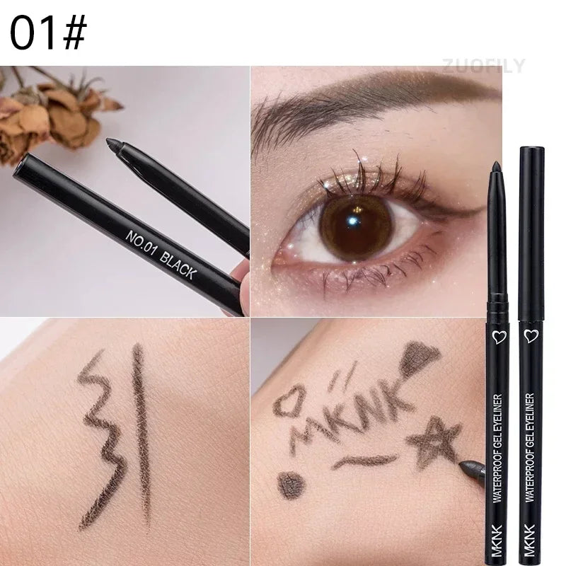 5 Colors Eyeliner Pencil Quick-drying Eyeliner Waterproof Long-lasting Gel Pen Blue Black Brown Easy Wearing Eyeliner Pen