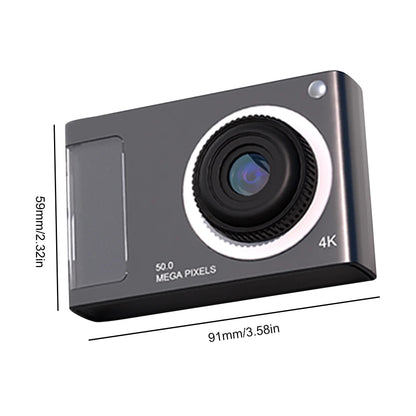 48MP HD Digital Camera 2.4in IPS Display 16X Zoom Video Camera with Fill Light 4K Student Selfie Camera for Kids Students Teens