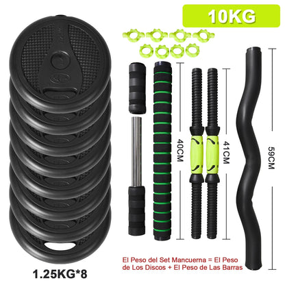 Men's Adjustable Dumbbell Set 4 in 1, 10KG,15KG,20KG,30KG, with KETTLEBELL, CURL and straight bar, ABDOMINAL wheel