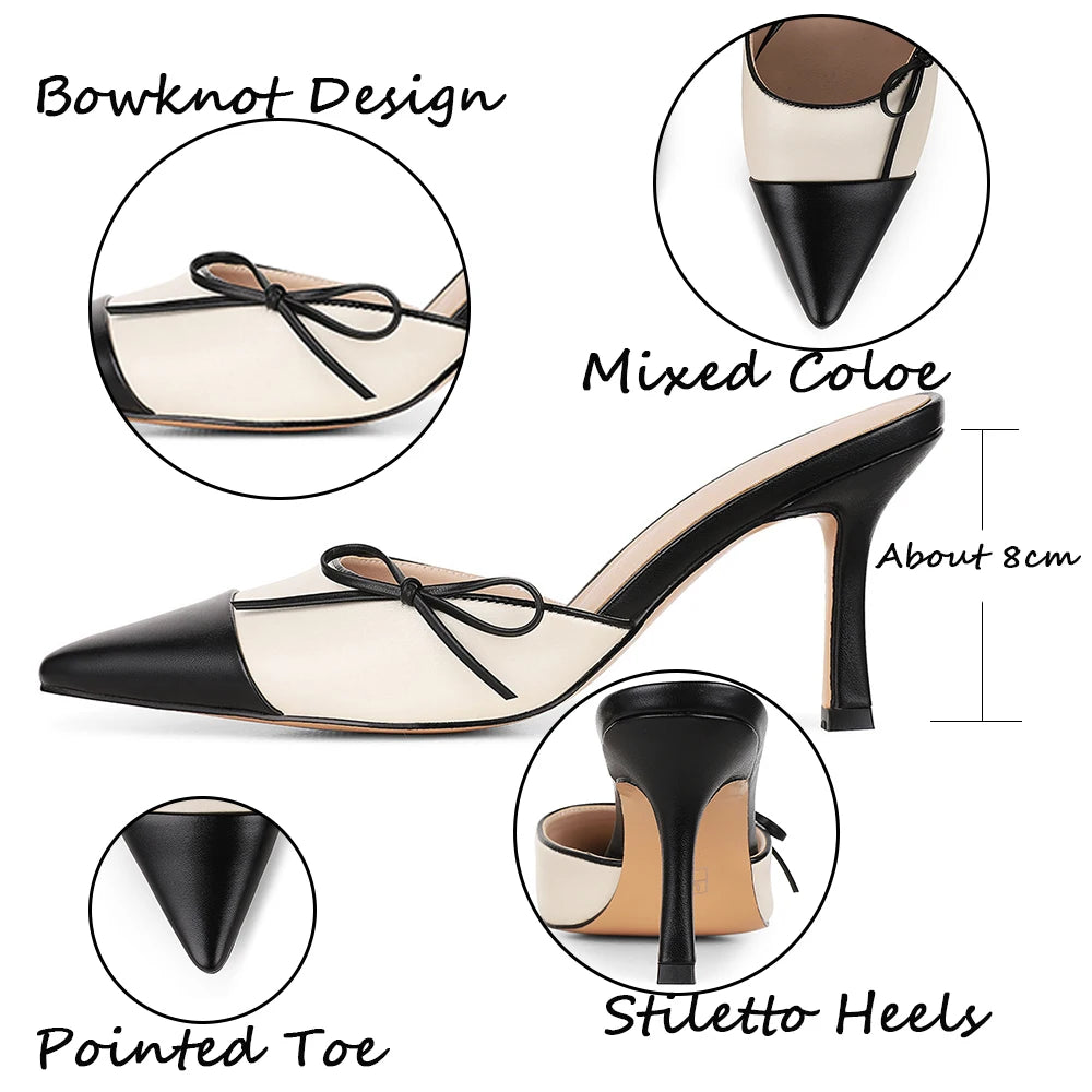 Spring Summer New Brand Mules Shoes Thin High Heels Pointed Toe Women Pumps Elegant Dress Sexy Luxury Quality Officel Lady Pumps