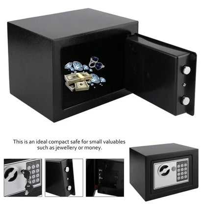 Digital Safe Box Small Household Mini Steel Safes Money Bank Safety Security Box Keep Cash Jewelry Or Document Securely With Key