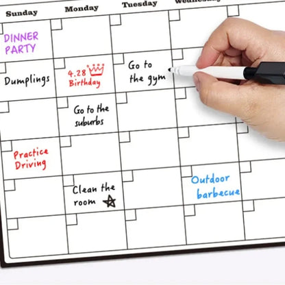 Magnetic Refrigerator Dry Erase Calendar Monthly Planner Whiteboard Record Message Board Remind Memo Pad Kitchen Decor