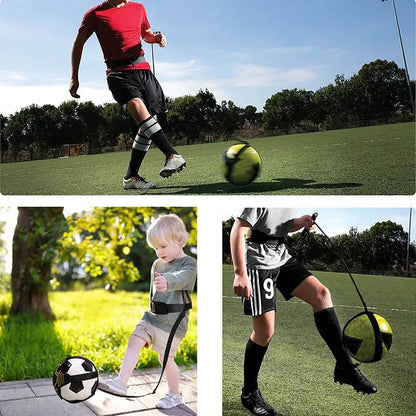 Adjustable Football Kick Trainer Soccer Ball Solo Practice Training Auxiliary Equipment Sports Trainer Elastic Belt  Assistance