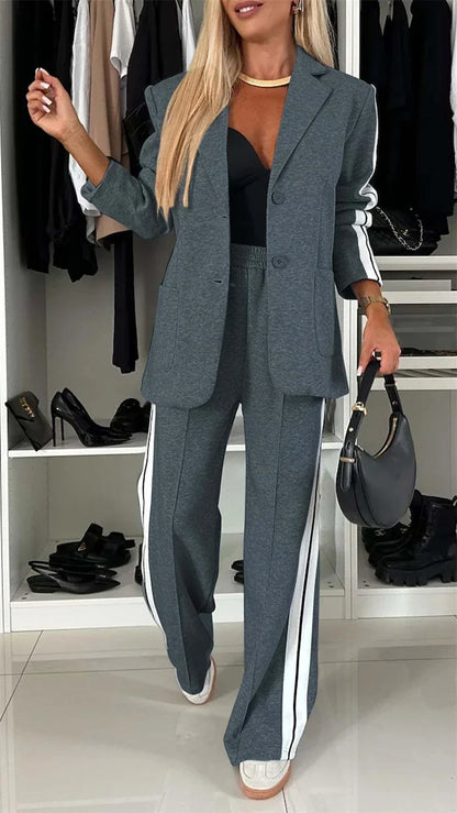 Streetwear 2 Piece Sets Women Outfit Winter Fall Clothes 2024 Women Blazer Coat Top and Pants Sets Casual Blazers Suit Woman Set