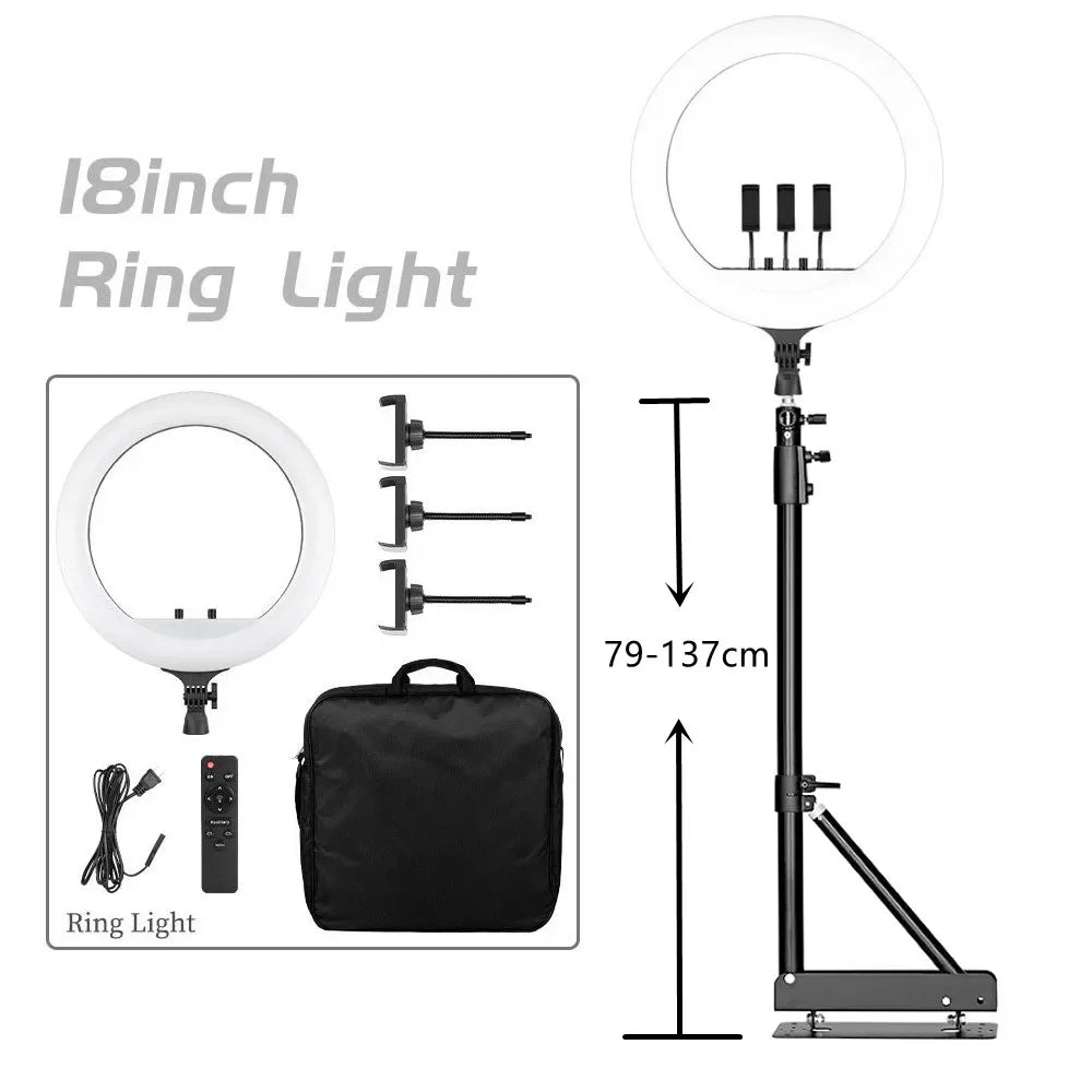 SH 45cm 18 inch Ring Light With Tripod Stand Usb Charge Selfie Led Lamp Dimmable Photography Light For Photo Photography Studio