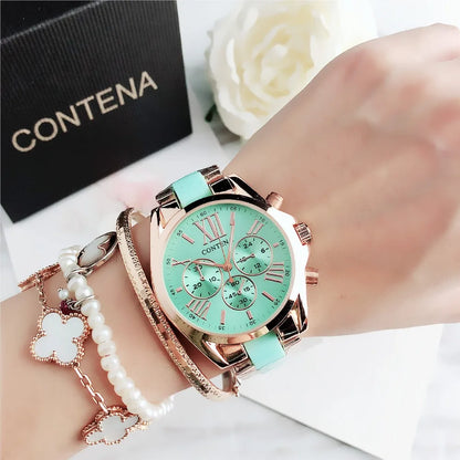 New Creative Watch Women Watches Luxury Rose Gold Quartz Ladies Watches Stainless Steel Bracelets Wristwatches Reloj Mujer