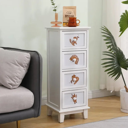 Multi-function Bed Side Table Cartoon Girl Wooden Chest Of Drawers 30cm Seam Storage Cabinet Multilayer Furniture For Bedroom