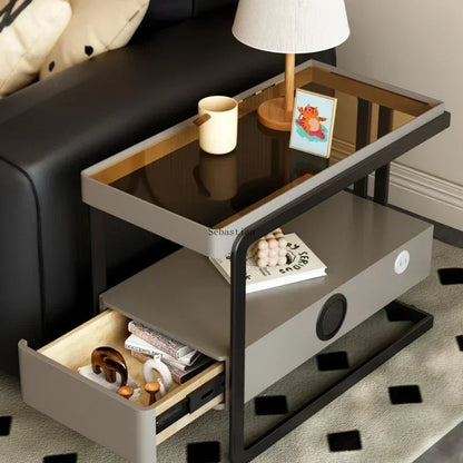 Multi Functional High-end Living Room Sofa with A High-end Feel, Extremely Narrow Storage Cabinet Side Table Edge Cabinet