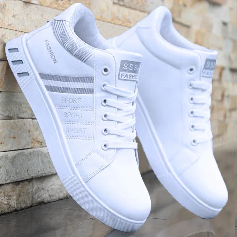 2024 New Men's Sneakers Brand Men Leather High-Top Skateboarding Shoes Breathable Hip hop Shoes Street Shoe Zapatos Para Hombres