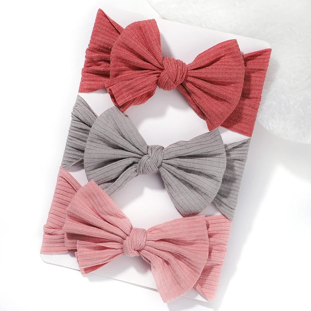 3Pcs/Lot Baby Girl Headband Set Girls Bow Knotted Hair Bands Soft Knitted Kids Headwear Newborn Turban Baby Hair Accessories