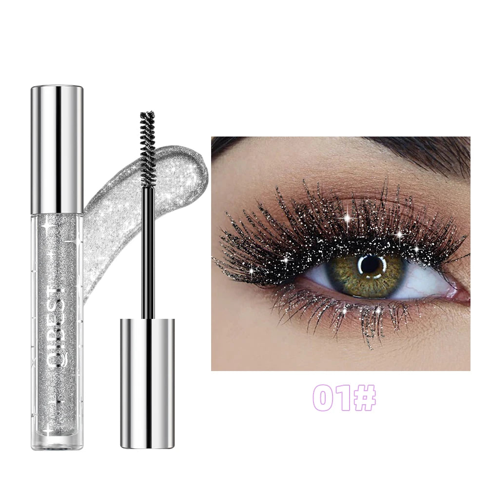 1 PC Diamond Mascara Shining Galaxy Sequins Sweat Proof Glitter Eyelashes Quick Dry Lasting Curling Thick Mascara Shimmer Makeup