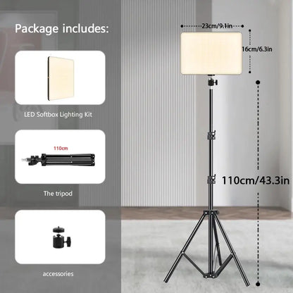 LED Video Lights Conference Photography Lighting Selfie Light Photo Studio Lamp With Tripod for Shoot Live Streaming TikTok Zoom