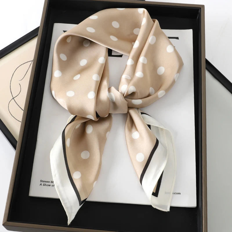 Luxury Brand Silk Square Plaid Scarf Women Satin Neck Hair Tie Band Soft work neckerchife 2021 NEW Hijab Head Female Foulard