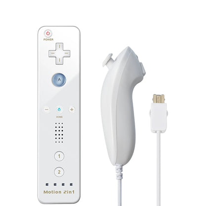 2 in 1 For Nintendo Wii Controller Set Optional Motion Plus Joystick Wireless Remote Gamepad with Silicone Case Video Game