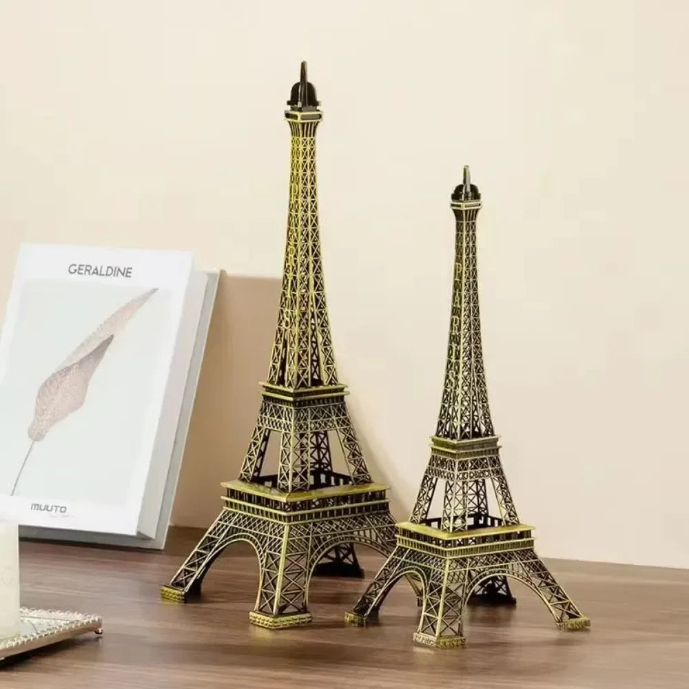 Bronze Paris Eiffel Tower Metal Crafts Home Decoration Accessories Figurine Statue Model Souvenir Home Interior Design 2023 New