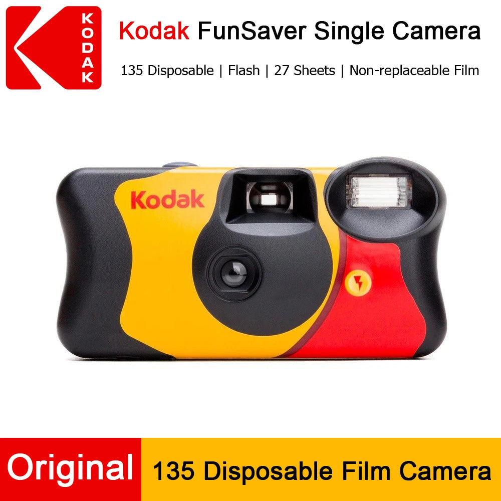 Classic Original Kodak FunSaver Single Use Camera With Flash Disposable Point-and-Point Film Cameras 27 Sheets 39 Sheets