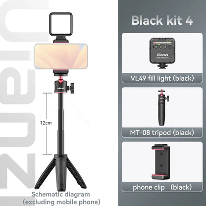 Ulanzi VL49 6W Mini Vlog LED Fill Light White 2000mAh 5500K Zoom Lighting Photographic Lighting Video Phone Selfie Fill Lamps