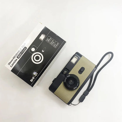 Reusable Film Camera 35mm Vintage Non-Disposable Camera with flash Retro Children Gift Camera