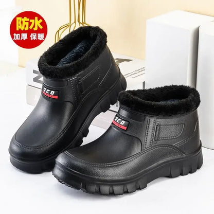 Winter Keep Warm Men Cotton Shoes Plush Plus Size Snow Snow Boots  Outdoor Motion Casual  Snow Boots Outdoor Car Washing Shoes