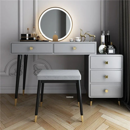 Luxury Dressers Bedroom Furniture Modern Home Dressing Table Bedside Storage Cabinet Nordic Ins Dressing Table with Mirror N