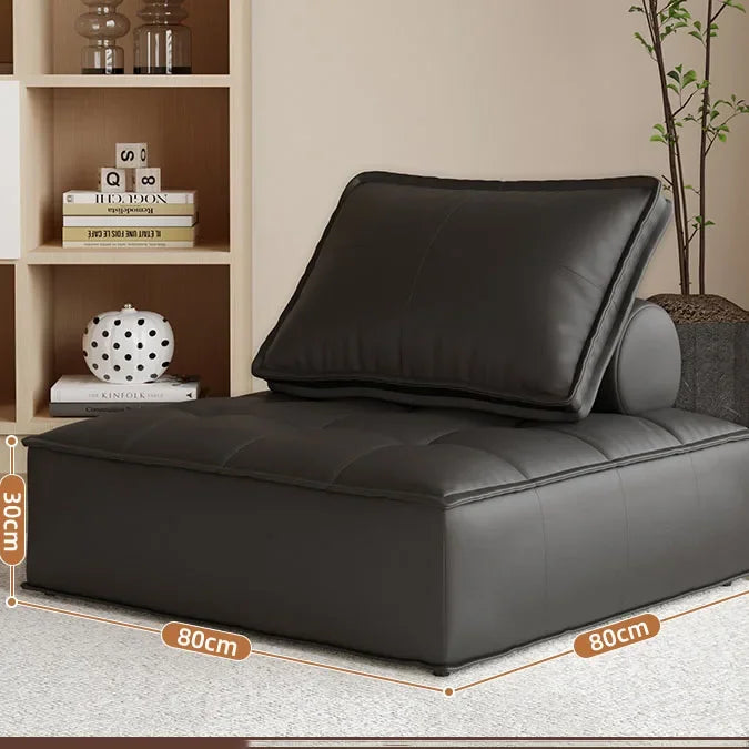 Living Room Armless Sofa Chair Soft Seated Single Sofa Bean Bag Single Chair Comfy Floor Sofa with Removable Pillow Couch