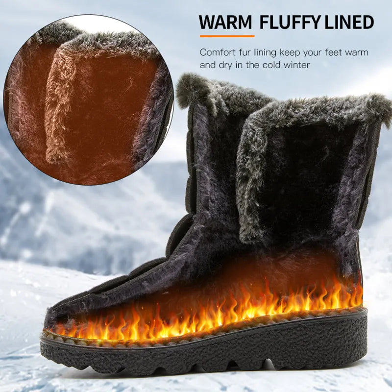 Women's Boots 2024 Trend Winter Shoes For Woman Winter Boots Ankle Low Heels Botas Mujer Waterproof Snow Boots With Fur Shoes