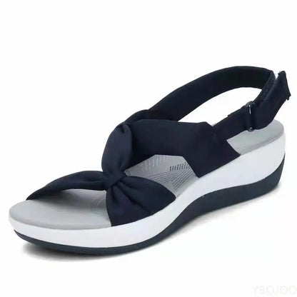 Women Sandals Summer 2022 Closed Toe Roman Sandals Women Bow Platform Wedges Sandals Women 2 Flat Sandals Plus Size