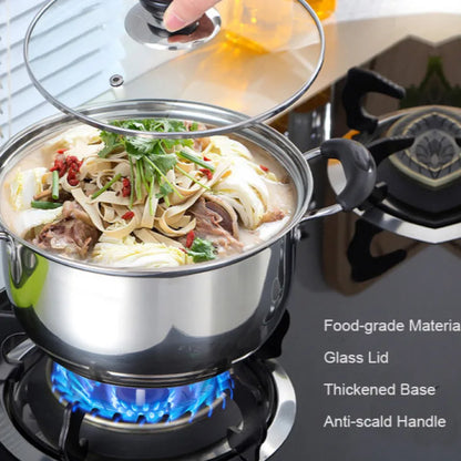 3PCS Stainless Steel Pot Frying Pans Set Pressure Cooker Braised Cooking Pot Soup Pot Kitchen Cookware