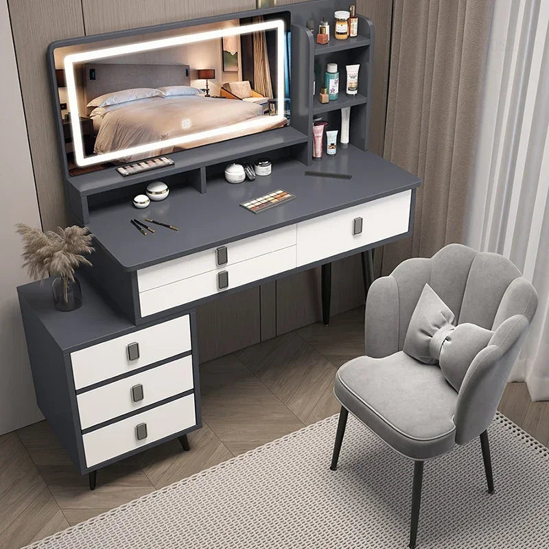 New Artificial Board Dressing Table for Dressing Room Modern Integrated Dresser with Light Simple Luxury Dressers for Bedroom