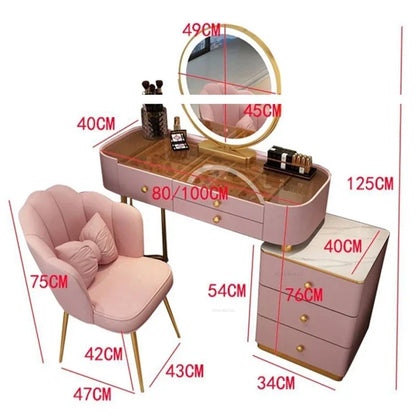 Glass Dressers  Bedroom Furniture Luxury Dressing Table with Mirror Home Vanity Makeup Table Storage Cabinet z