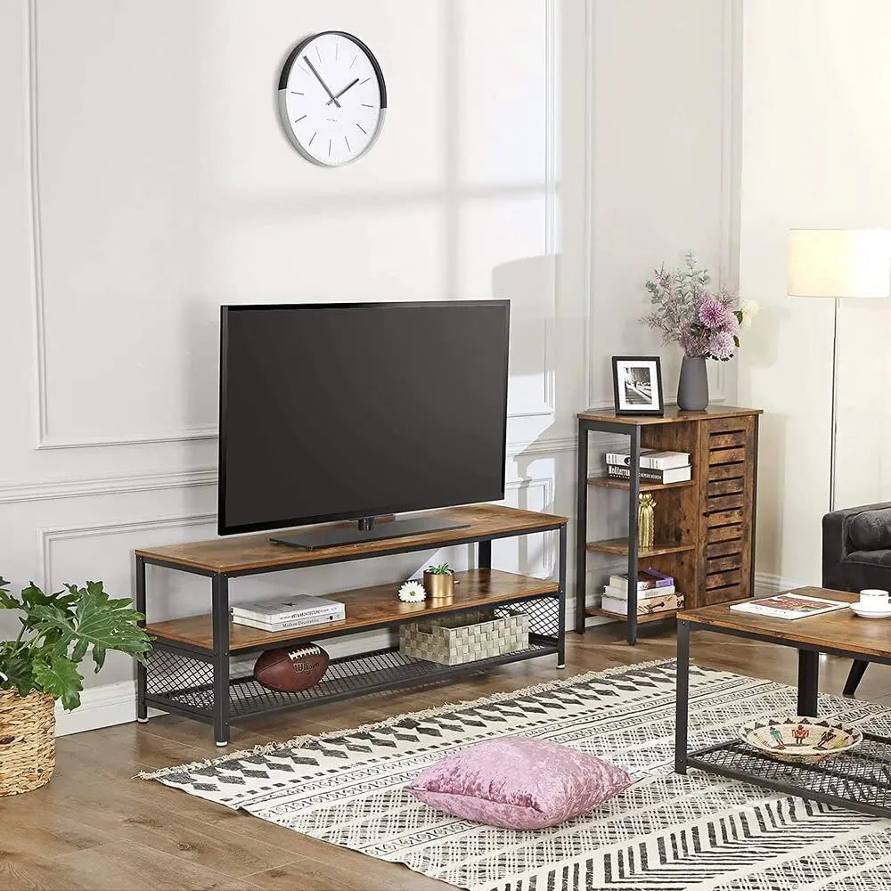 Rustic Brown Shelf Side Cabinet, Living Room with 3 Shelves, Living Room, Bedroom, Foyer, Kitchen, 70x30x81 cm