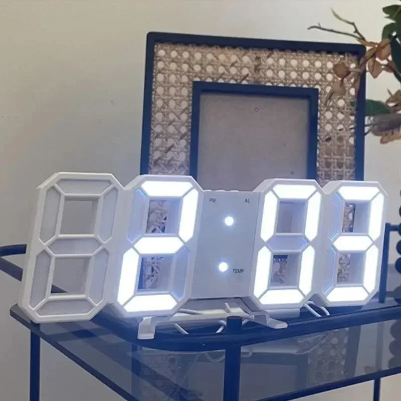 Table 3D LED Alarm Clock Date/Temperature for Home Kitchen Offices Clock Decoration Garden Clocks Wall Clock Times Digital Decor