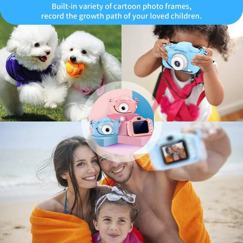 Cute Cartoon Childrens Camera 20MP Dual Lens HD 1080P Kids Digital Camera Toys Camera Birthday Gift