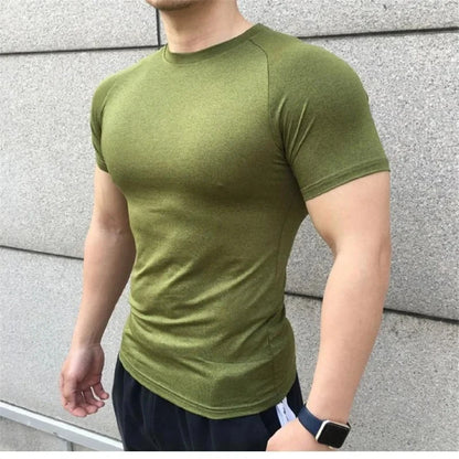 2024 New Men Summer Short Sleeve Fitness T Shirt Running Sport Gym Compression T Shirt Workout Casual High Quality Tops Clothing