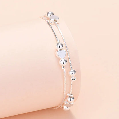 925 Sterling Silver Women Heart Star Chain Bracelet For Women Luxury Jewelry Jewellery Gifts Christmas  GaaBou