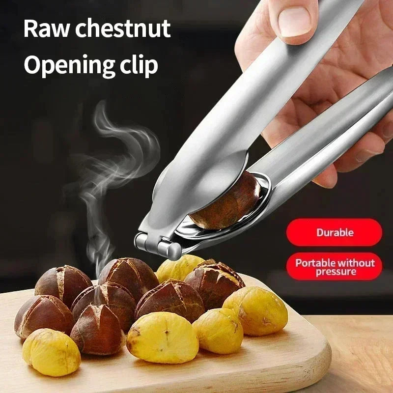 Stainless Steel Chestnut Opening Machine Nut Cracker Sheller Walnut Pliers Chestnut Cutter Opener Kitchen Gadgets Accessories